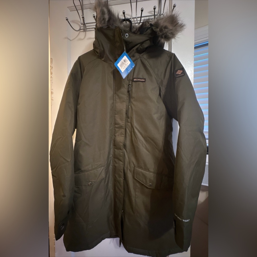 NWT Columbia Suttle Mountain Long Insulated Jacket Women's Large Olive Green